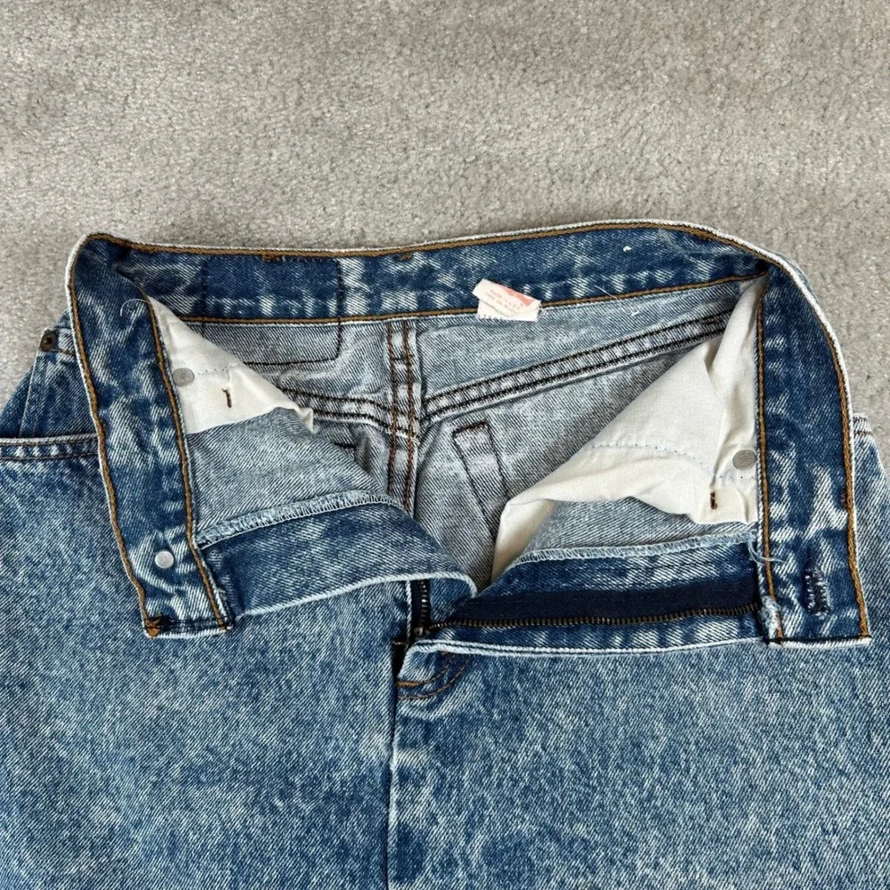 Vintage 80s 97505 Levi's Denim Skirt Womens 7 Blue Acid Wash High Waist USA Rare